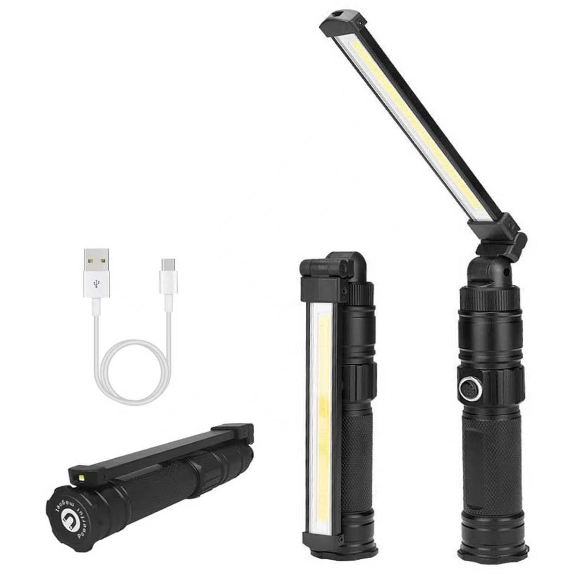 Lisaruq rechargeable work light with 360° rotate head for hands-free illumination