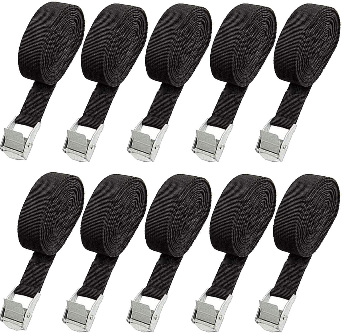 LISHINE 10-pack lashing straps with cam buckle for secure cargo