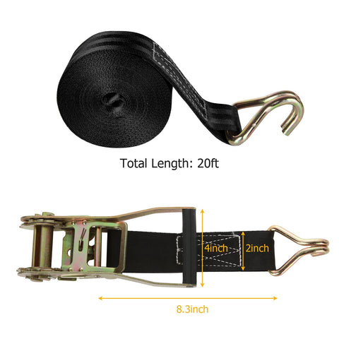 LISHINE 2-inch ratchet strap being tightened to secure cargo during transport.