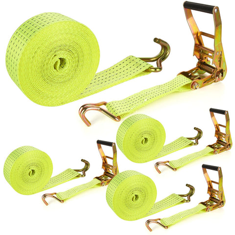LISHINE 4-pack ratchet straps ready for versatile cargo securing on moves.