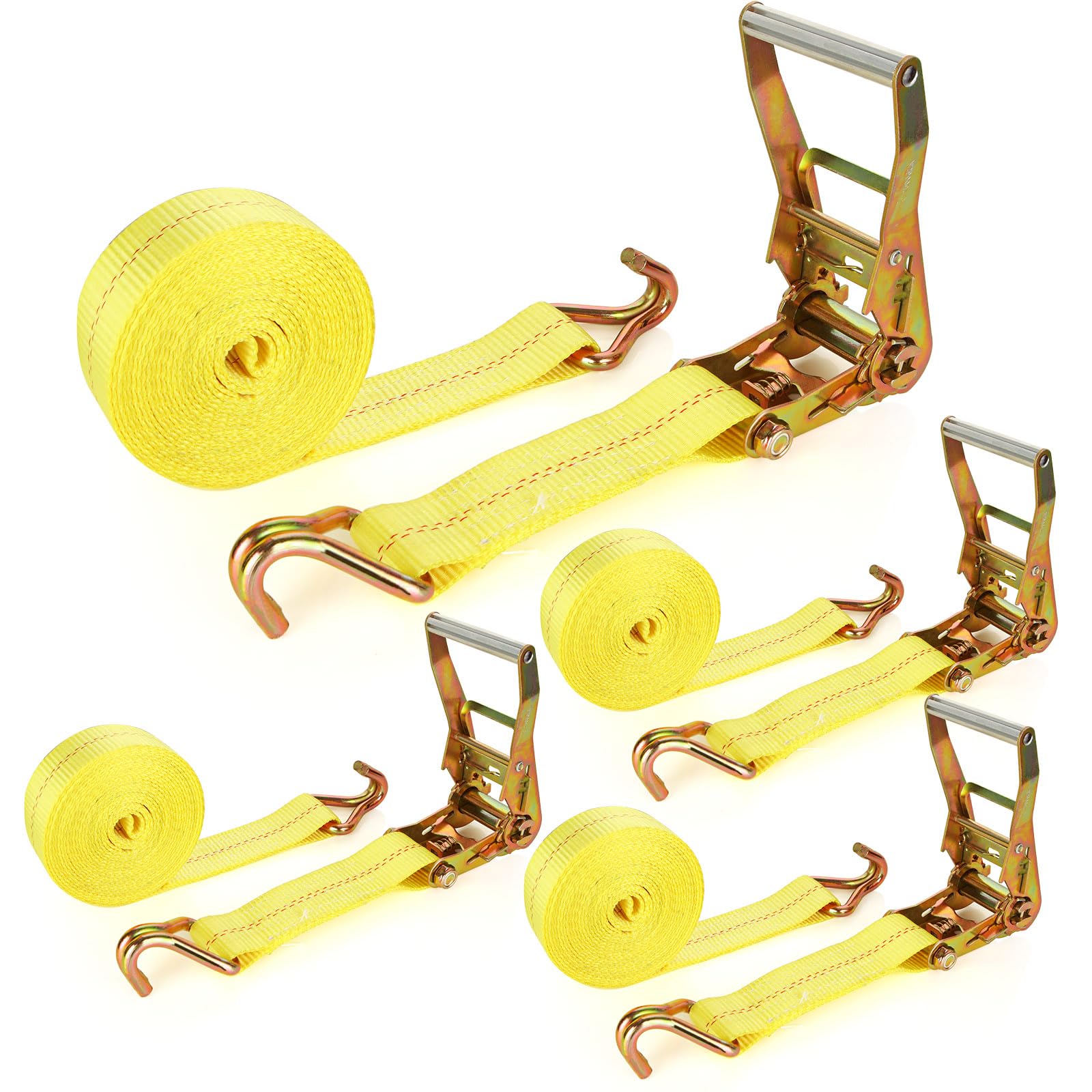 LISHINE 4-pack 2-inch ratchet straps with secure cargo restraint