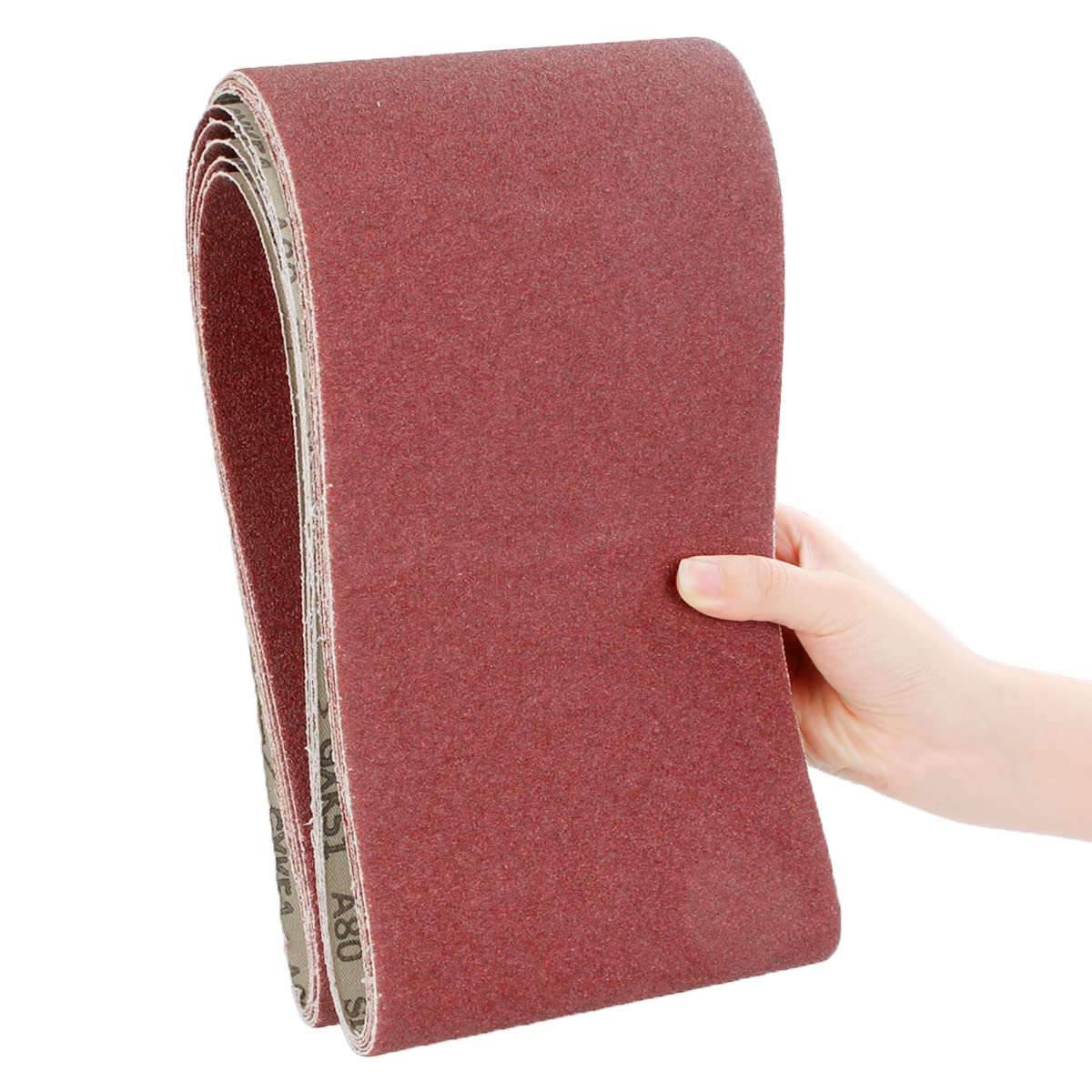 LISHINE 6x48 belt with 80 grit aluminum oxide for fast material removal.