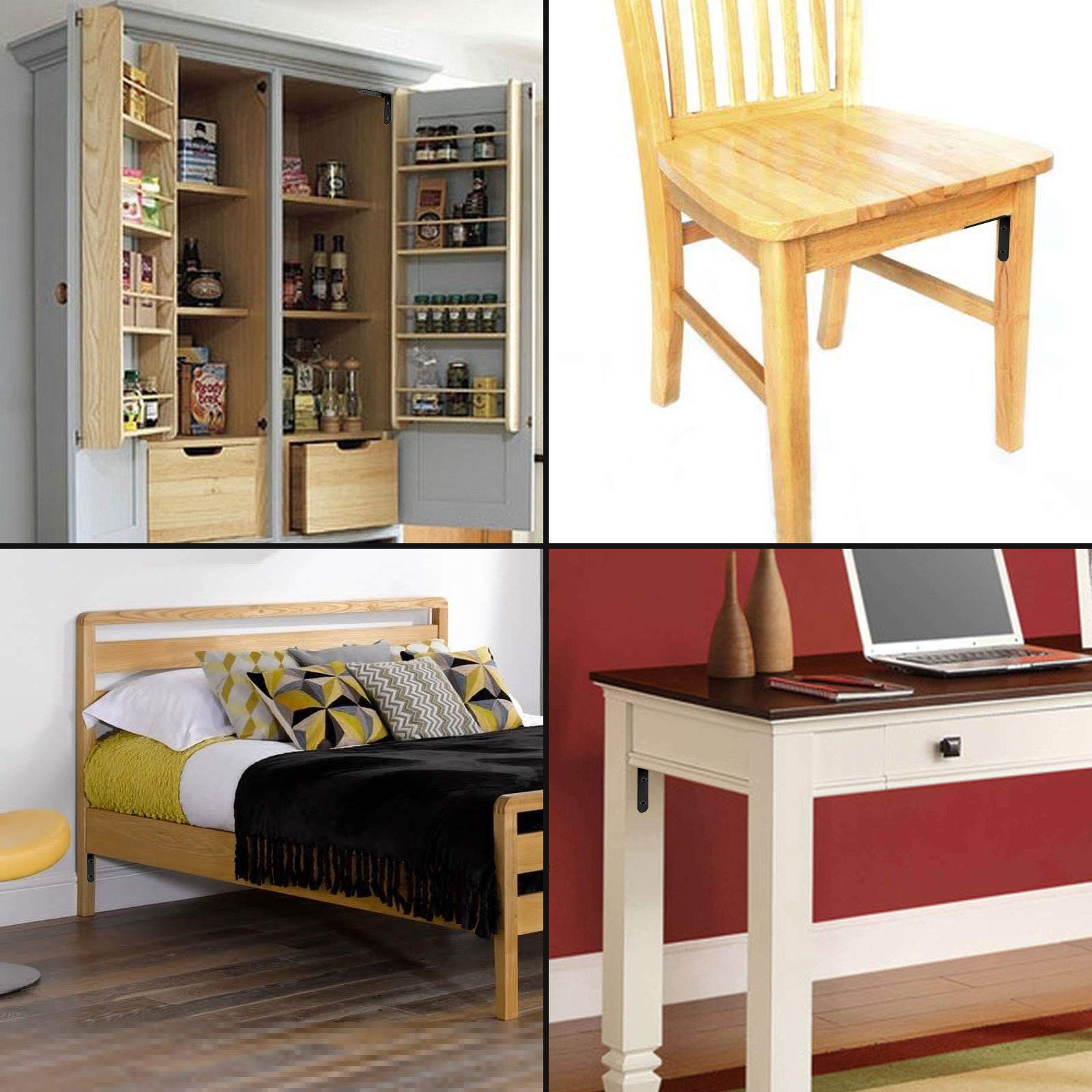 LISHINE 4-inch brackets pair with DIY projects like shelves beds and tables.