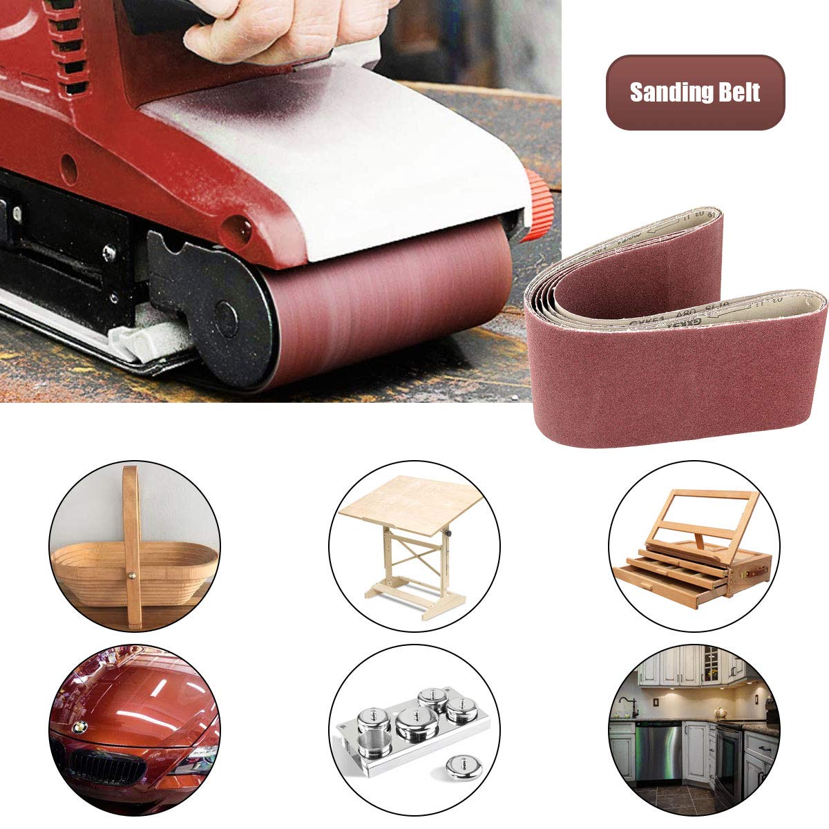 LISHINE abrasive belts compatible with ferrous and non-ferrous metals.