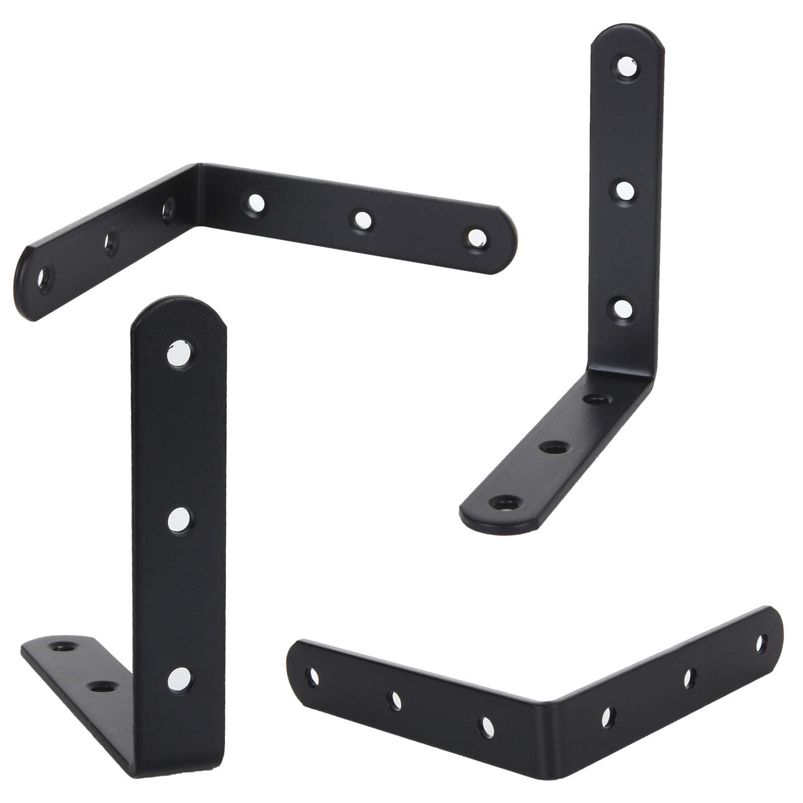 LISHINE heavy-duty L-bracket strengthens shelves and cabinets with sturdy cast-iron reliability.