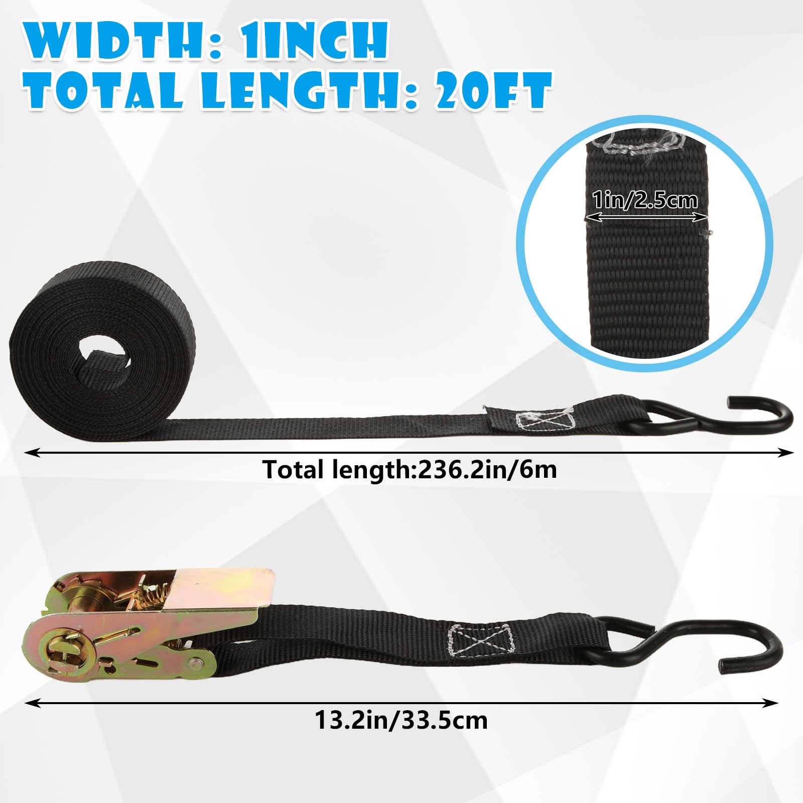 LISHINE heavy-duty ratchet strap assembly enables quick tensioning and reliable load control