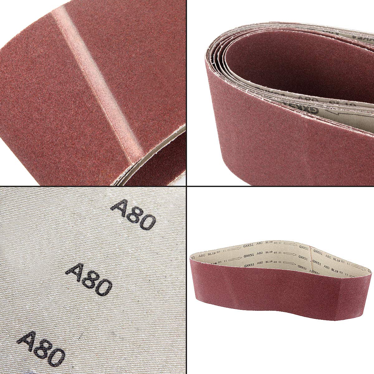 LISHINE 80 grit belts suited for heavy grinding and deburring tasks.
