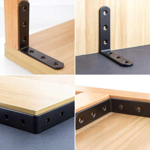 LISHINE black finish corner bracket provides smooth edges to prevent scratches on furniture.