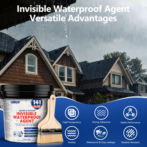 LISRUX Clear Sealant applied with brush on wall for seamless waterproofing.