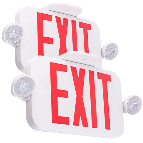 LIT-PaTH LED combo exit sign, front view, double-faced for maximum hallway visibility.