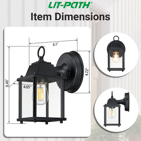 LIT-PaTH outdoor lantern at night demonstrates even illumination and curb appeal.