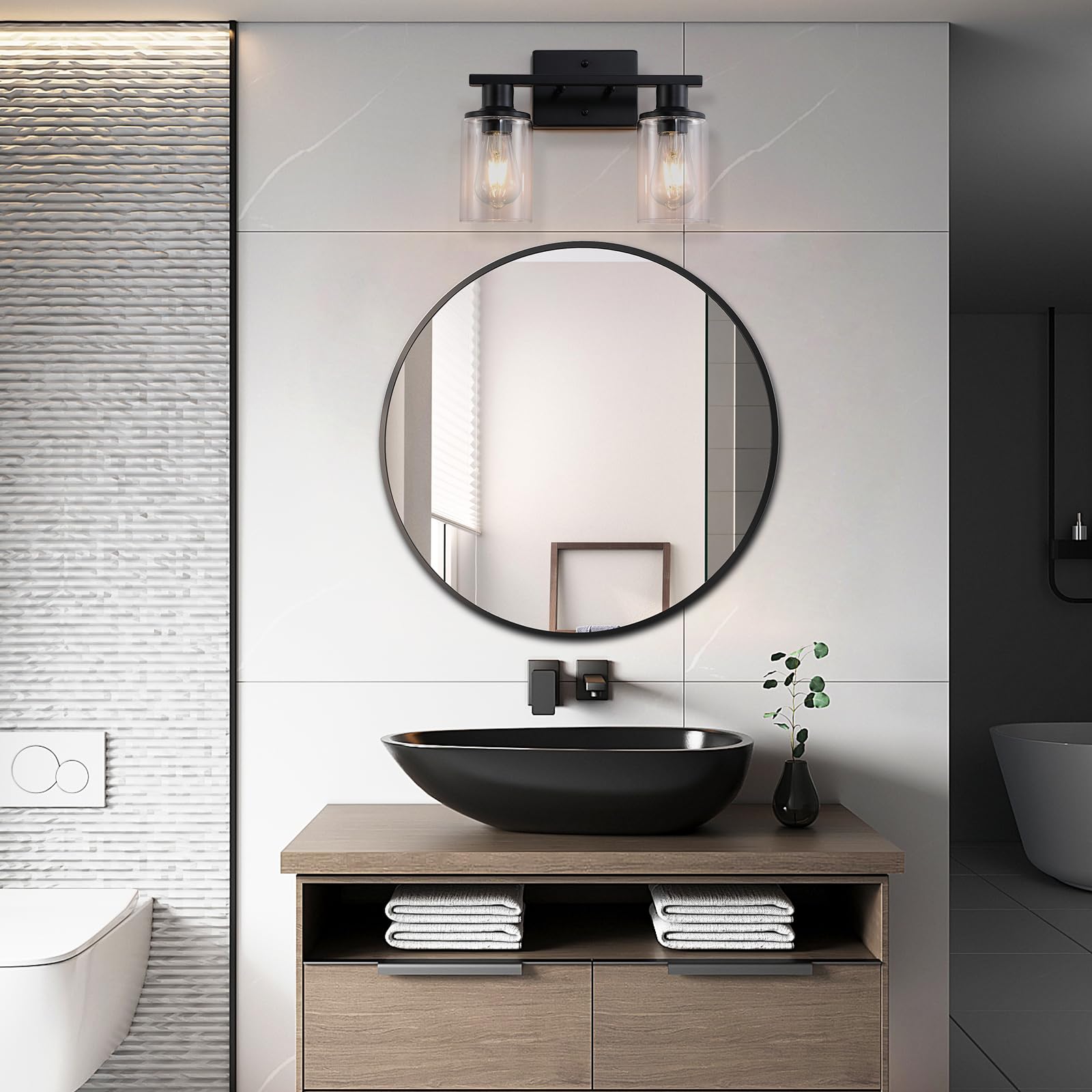 Litaddscen compatible with E26 bulbs for dimmable mood lighting in bathrooms