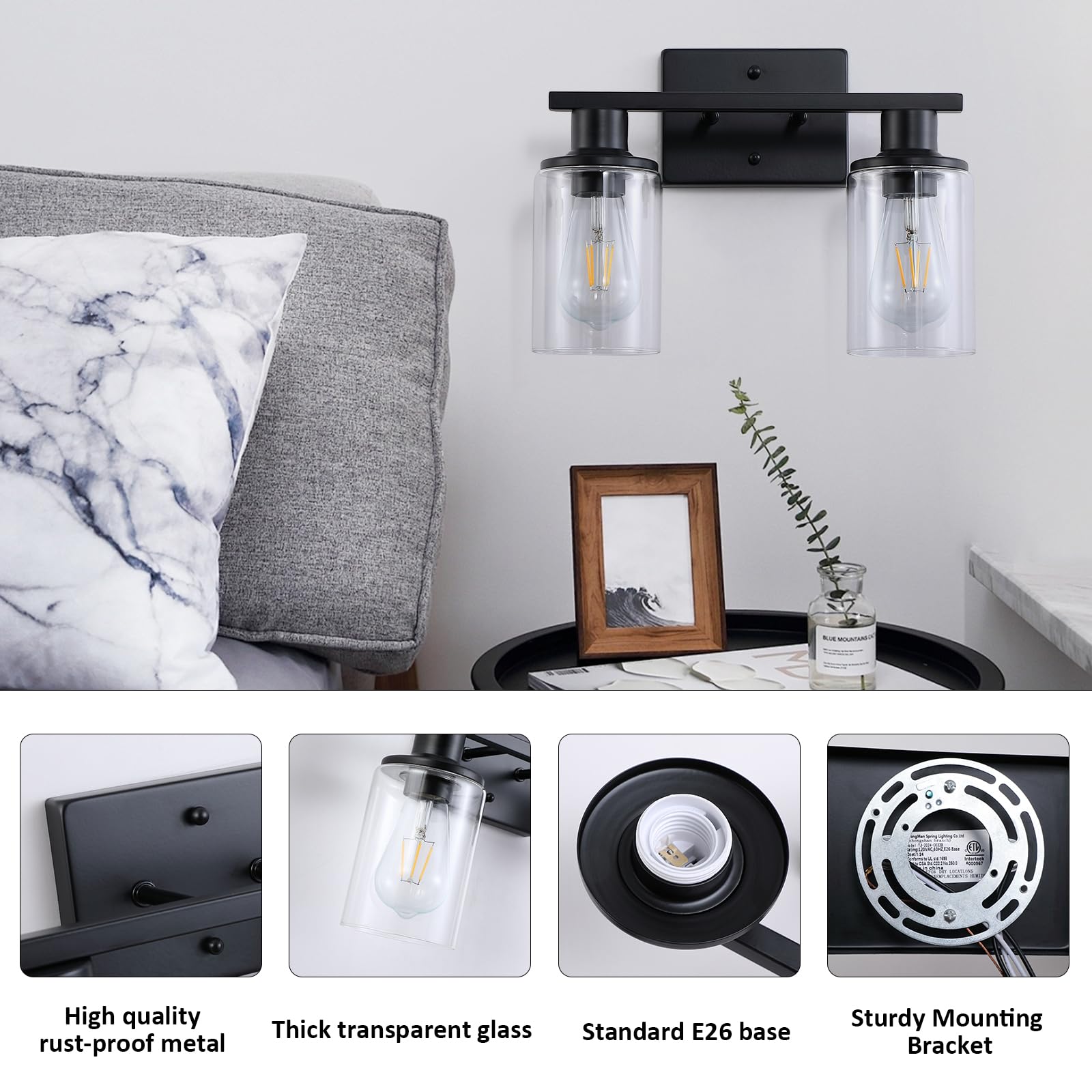 Litaddscen up and down mounting option for flexible bathroom or vanity styling