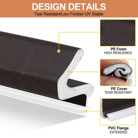 Litaibai long door insulation strip brown suited for large gaps