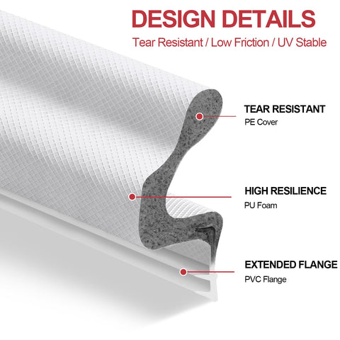 Litaibai V-shaped end seal with water droplet tip reducing gaps