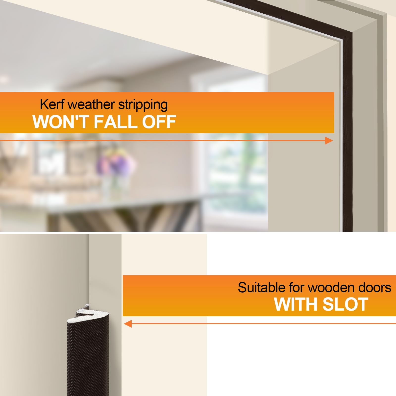 Litaibai weather strip blocks dust and dirt in brown