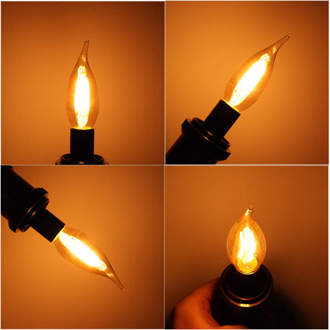 LiteHistory 4W CA10 bulb at 250lm for bright, warm glow.