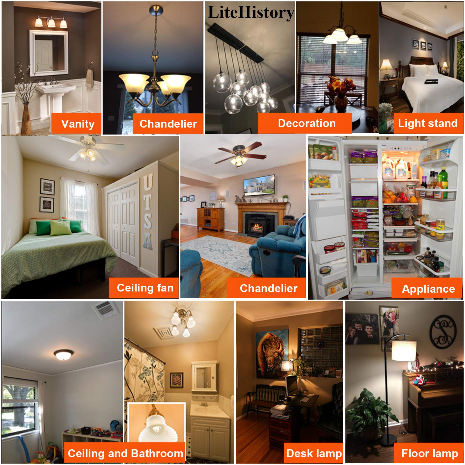 LiteHistory refrigerator-light LED bulb with long life and dimmable option.