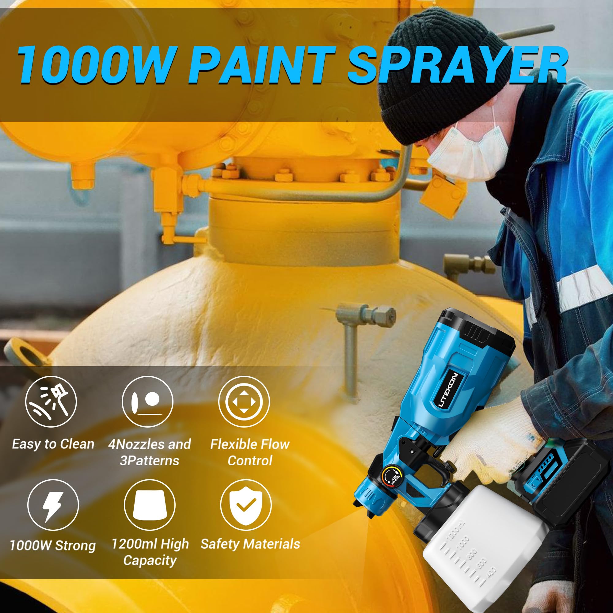 LITEKON copper nozzle set provides versatile spray patterns for textures.