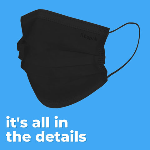 Litepak black masks in use, suggesting quick daily protection for shared spaces.