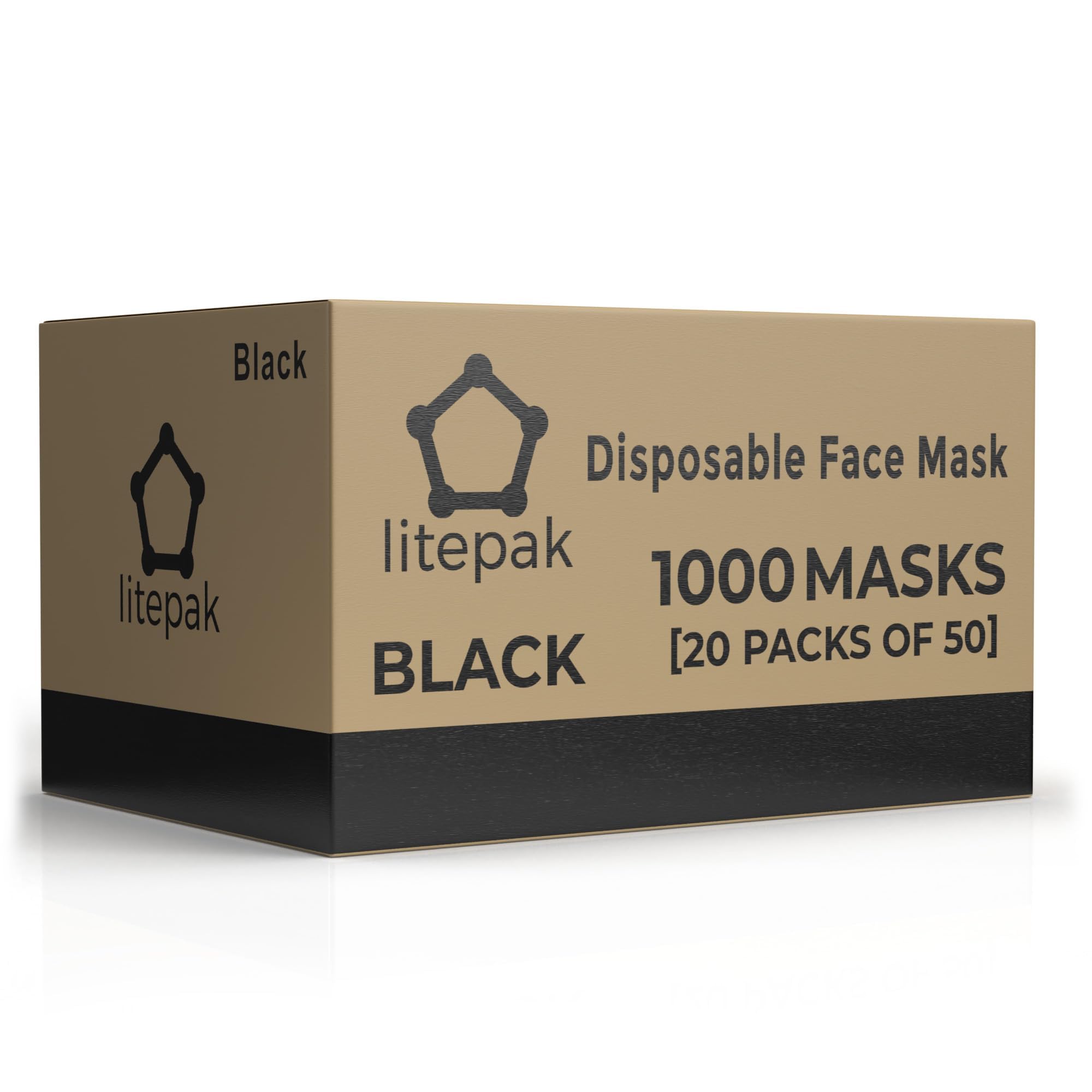 Litepak 1000-pcs black packaging shows quantity, ideal for bulk home and office supply.