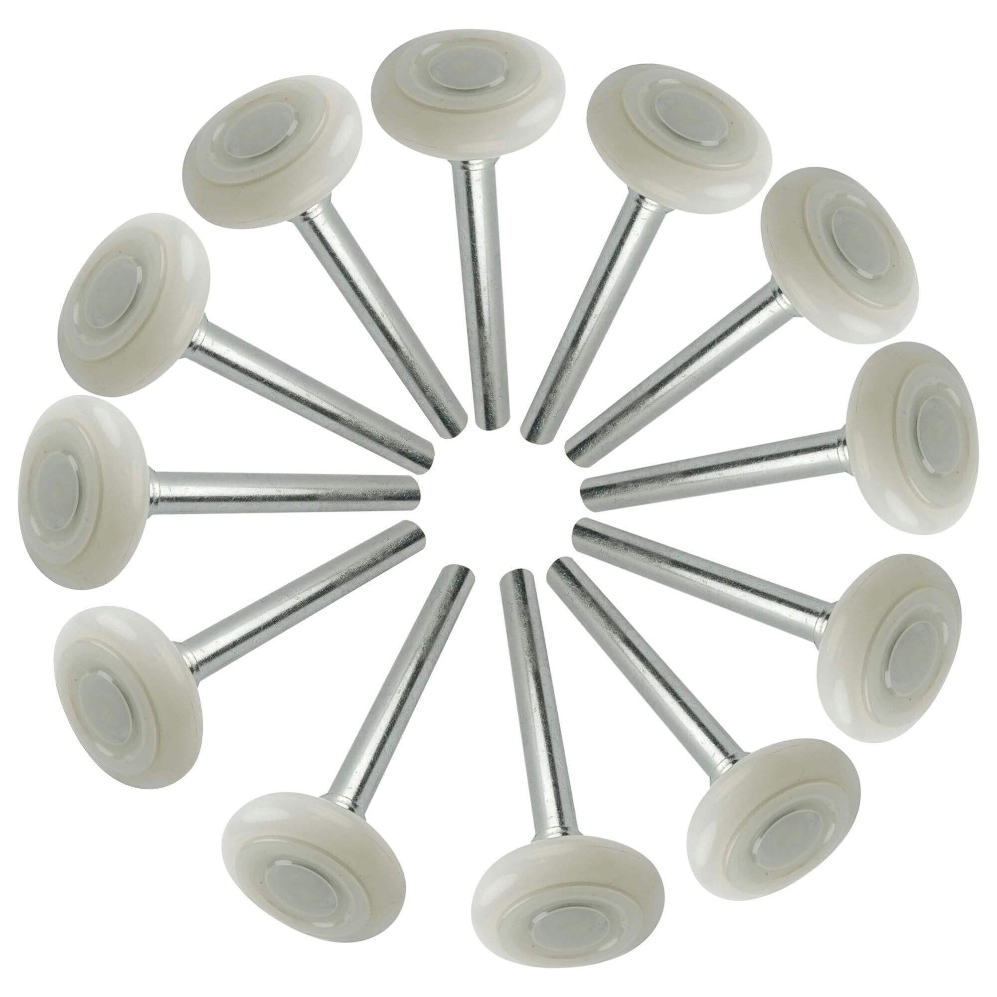 Litepak garage door roller wheel with nylon shell for smooth, quiet operation.