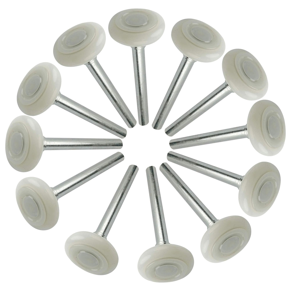 Litepak garage door roller wheel with nylon shell for smooth, quiet operation.