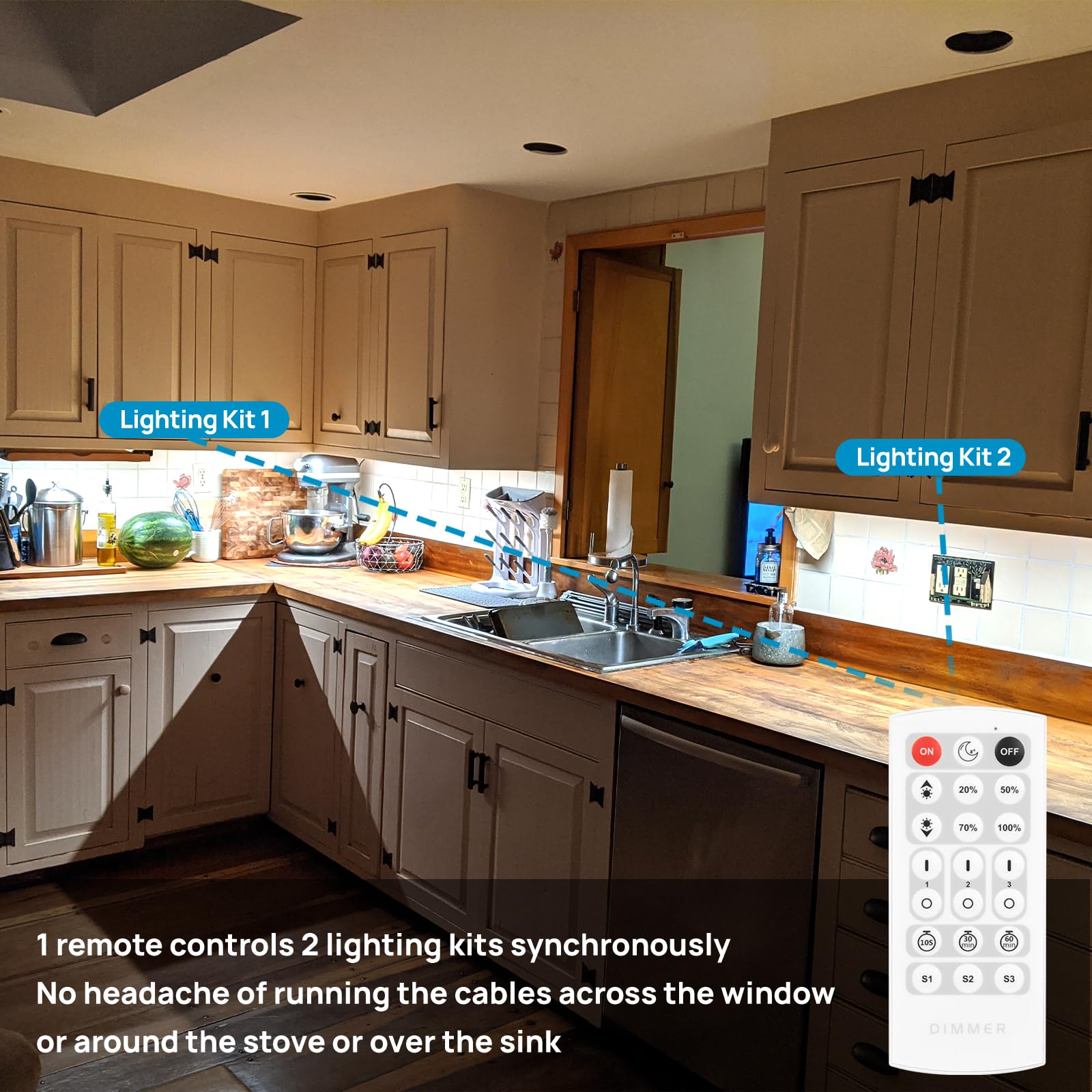 Litever 21W LED bars provide bright daylight for kitchen prep areas
