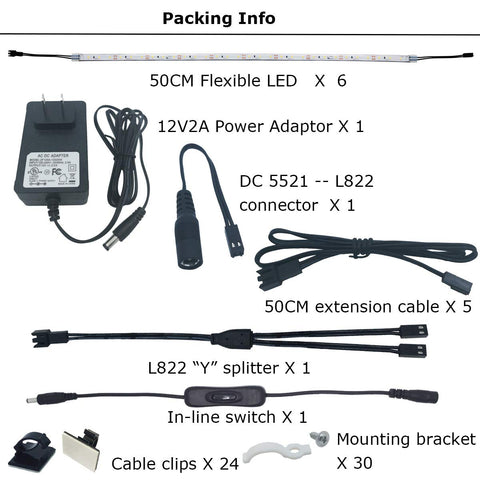 Litever 24W power adapter powers all six strips reliably and safely.