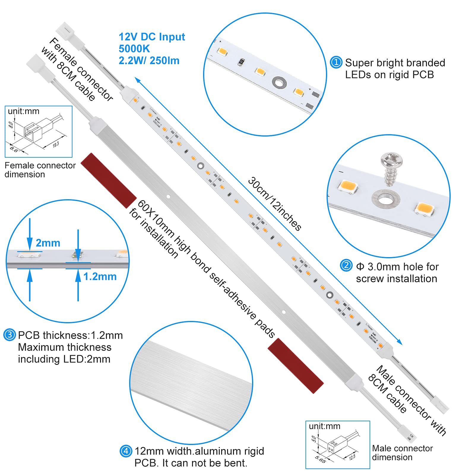 Litever adhesive pads and screw holes provide firm, quick installation.