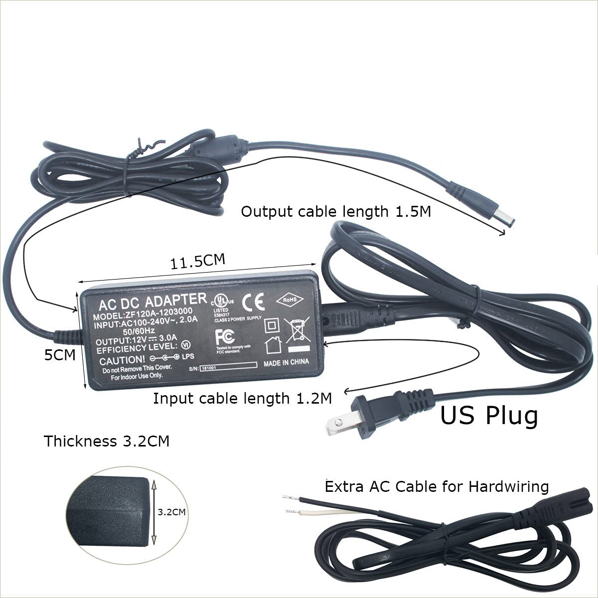 Litever rotary dimmer control enables stepless brightness adjustment.
