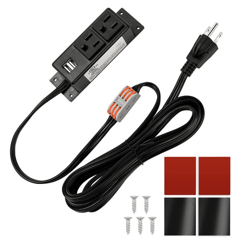 Litever gun-safe power-outlet-strip mounted inside a safe for organized lighting and accessories.