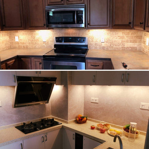 Litever kitchen counter lighting for enhanced food prep visibility