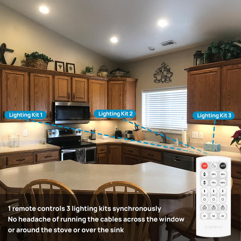 Litever light bars providing 320 lumens for bright, even kitchen illumination.