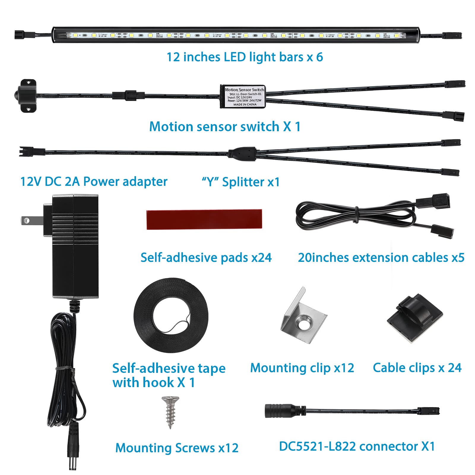 Litever LED Safe Light Kit inside closet for brighter organization