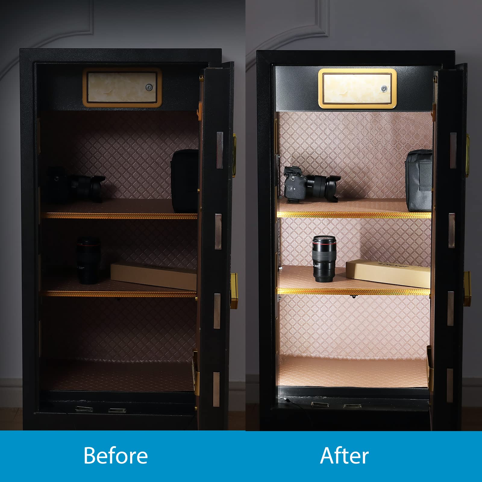 Litever LED Safe Light Kit pantry spotlight improves visibility on shelves
