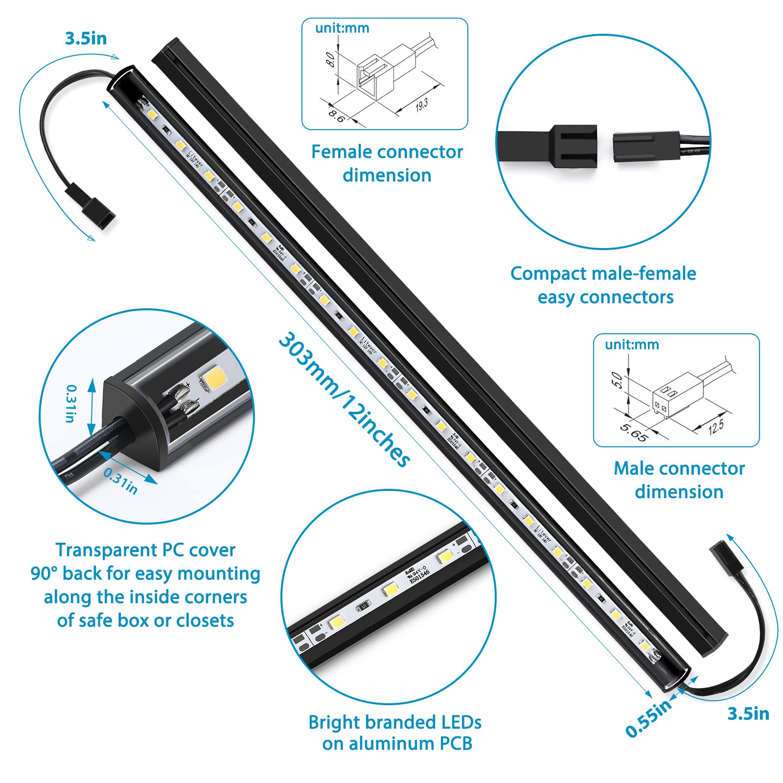 Litever LED Safe Light Kit under cabinet provides glare-free task lighting