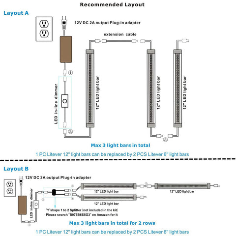 Litever three-bar kit includes mounting clips and screws for quick installation.
