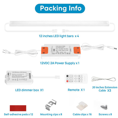 Litever remote control enables synchronized lighting across cabinet sections.