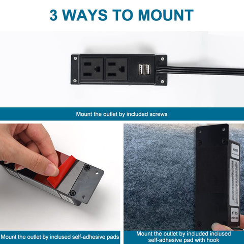 Litever removable US plug simplifies installation through small furniture hole.