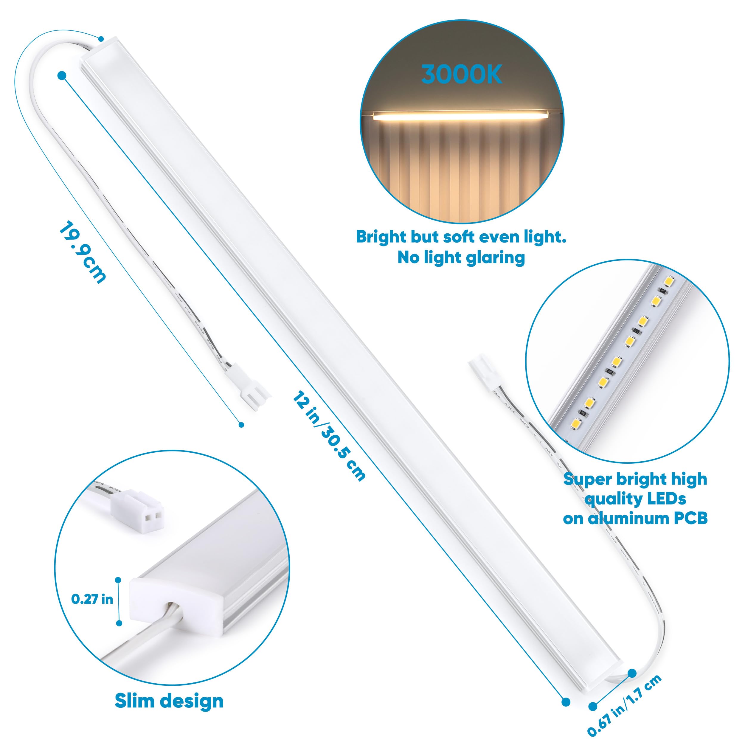 Self-adhesive pads and clips simplify fast installation