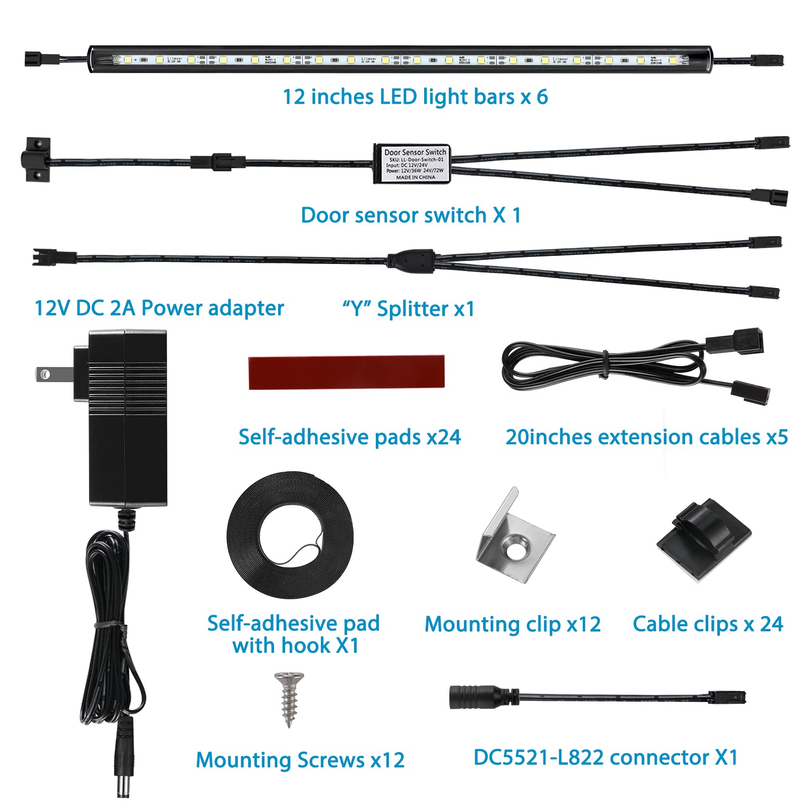 Litever slim-profile LED bars tucked in corners for discreet lighting.