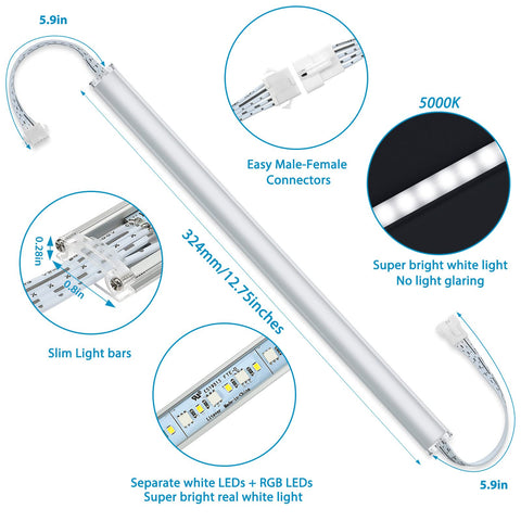 Litever slim LED bars hide neatly under cabinets for clean installation.