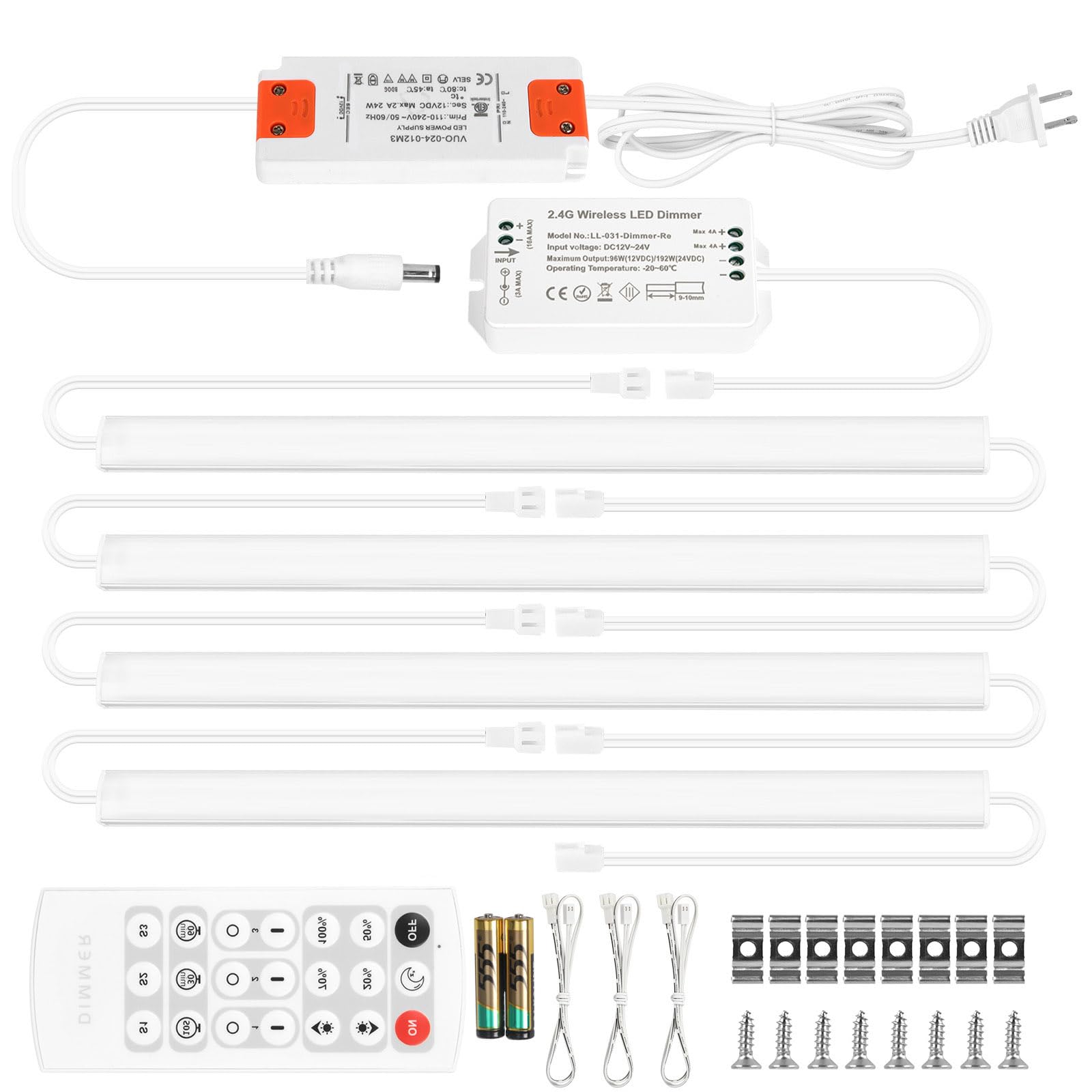 Litever under cabinet light kit with slim design hidden for discreet task lighting