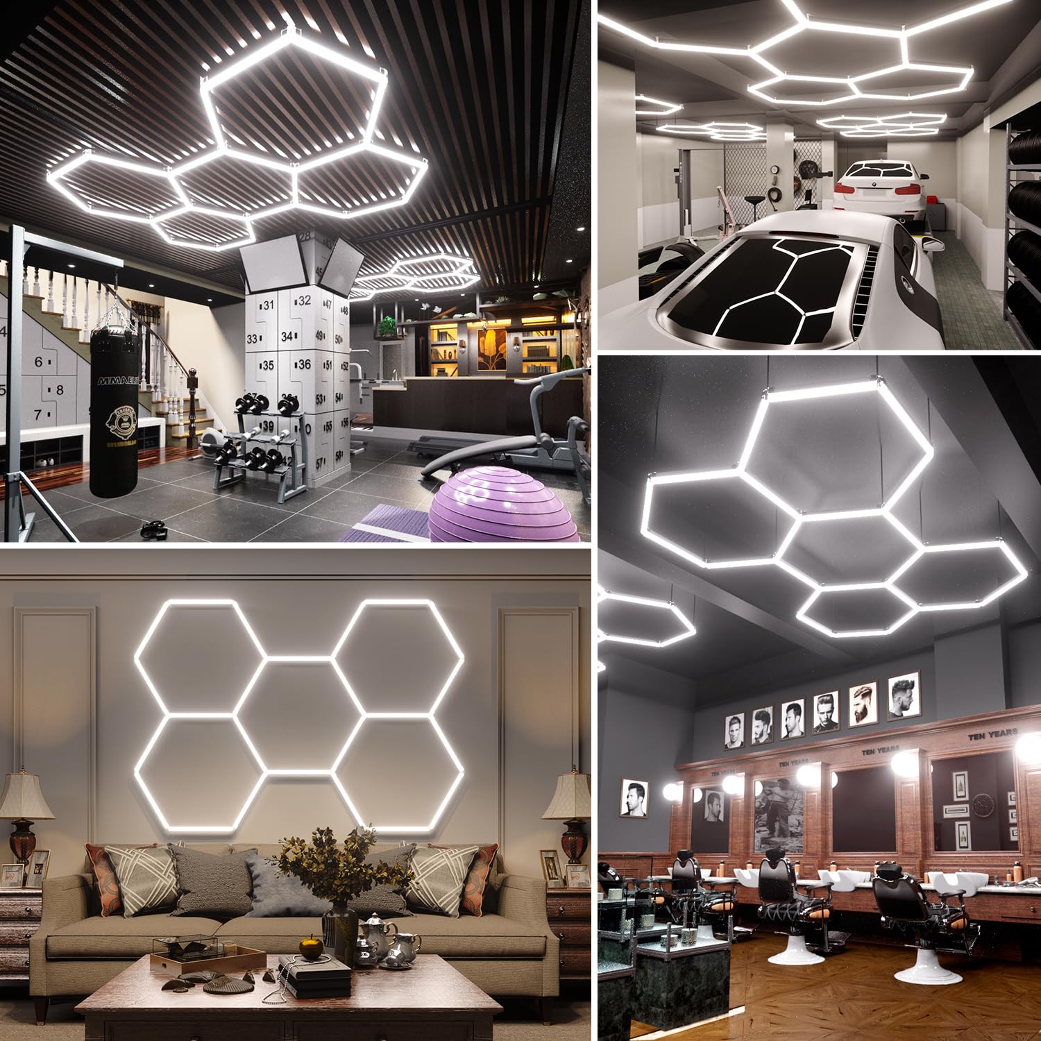 Litezone hexagon detailing-workspace-setup demonstrates modular design for flexible layouts.