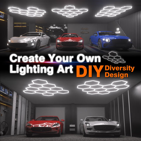 Litezone Hexagon Garage Lights easy install kit with hardware