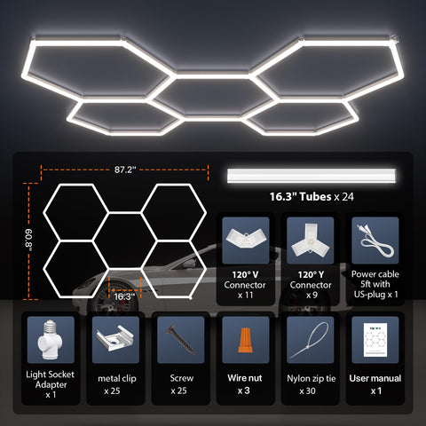 Litezone Hexagon gym-lighting enables clear workouts with glare-free brightness.