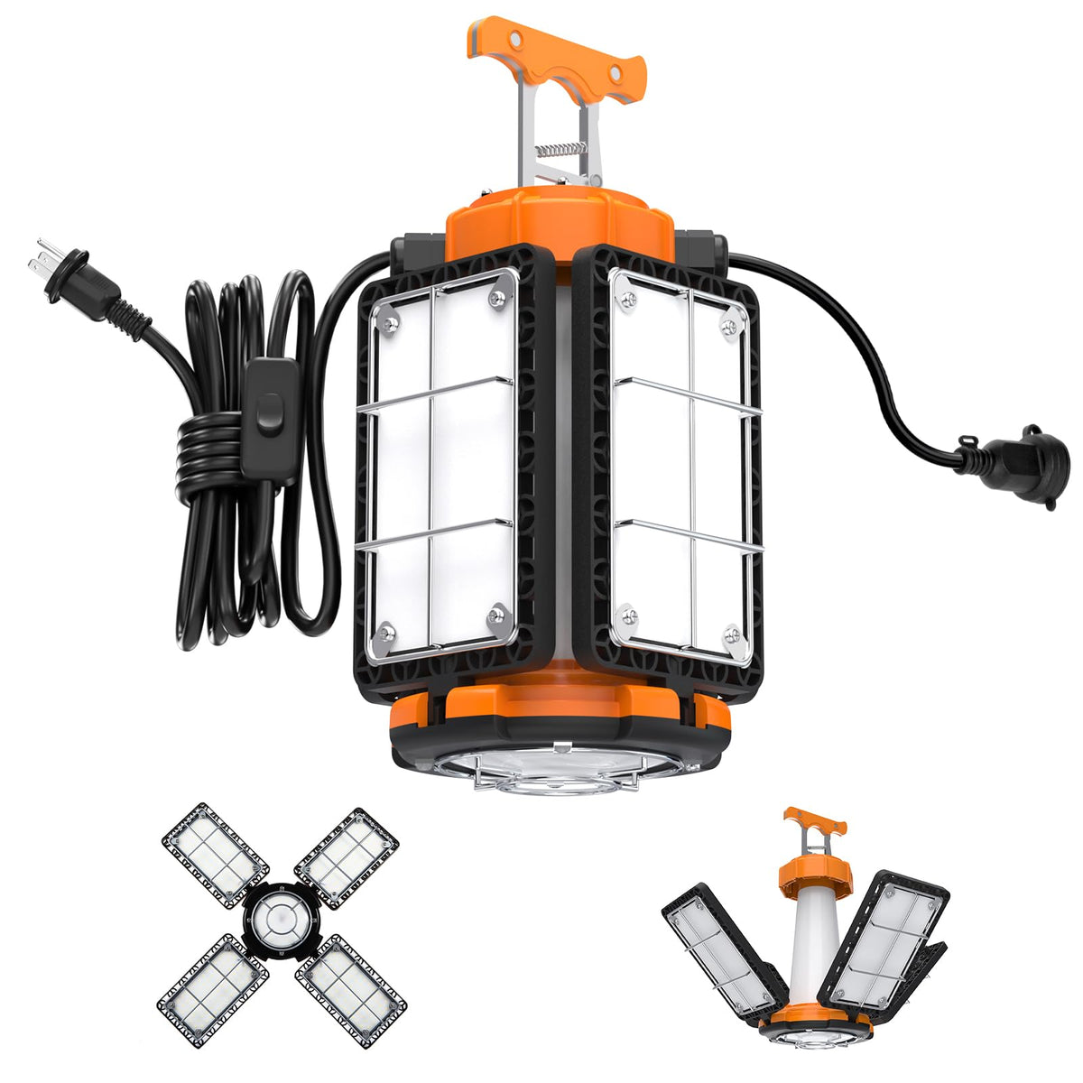 Litezone LED temporary work light, front view with bright output