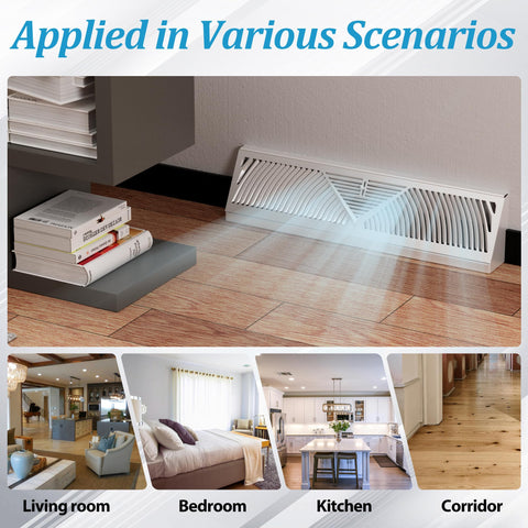 LitGURU 180-degree airflow baseboard diffuser for room-wide circulation