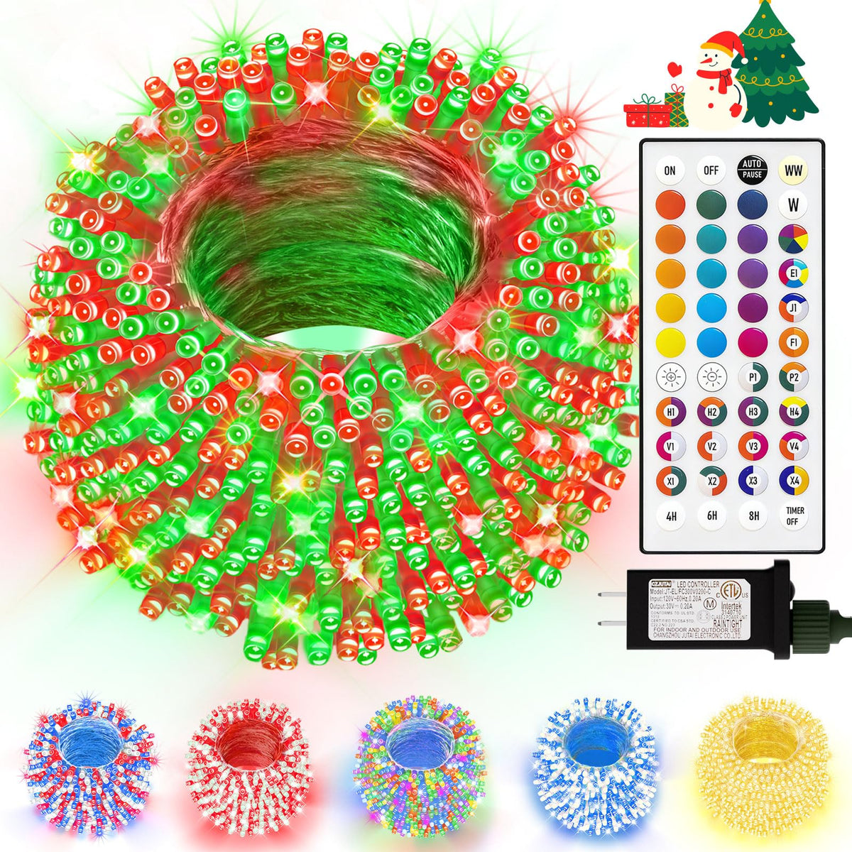 LitHome 99ft 300 LED color-changing lights brighten indoor and outdoor spaces for all occasions.